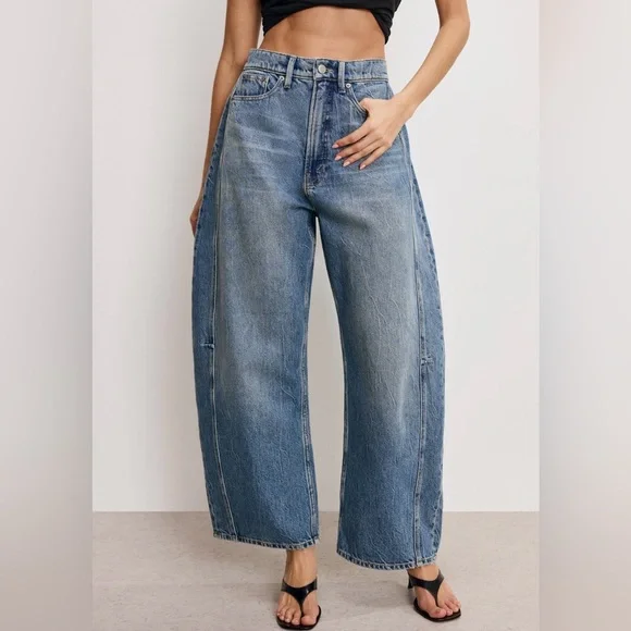 GOOD AMERICAN- GOOD EXTREME BARREL JEANS - Picture 2 of 7